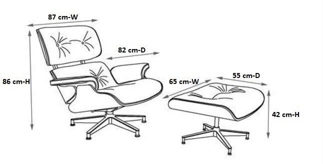 Lounge Chair Ray Eames: Dark Rosewood Black