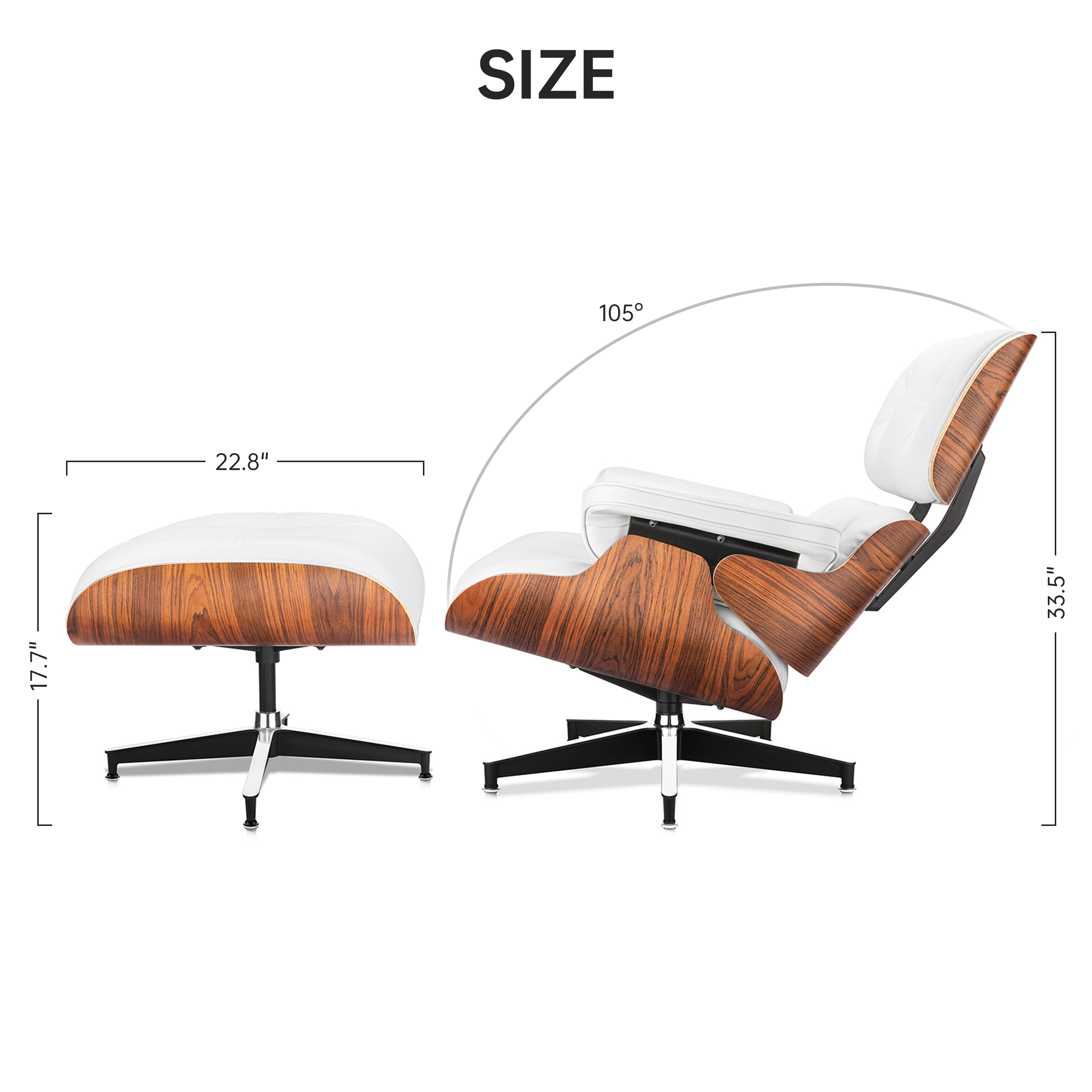 Eames Lounge Chair Replica: Rosewood & Black