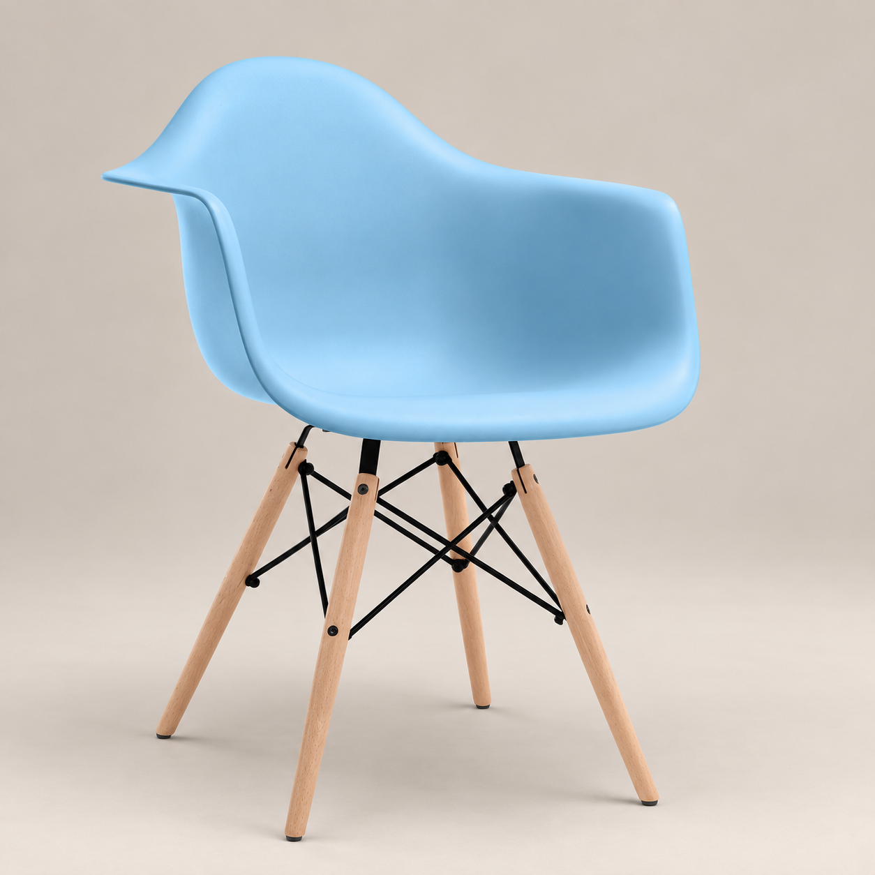 Silla de comedor con brazos Eames - DAW | Azul