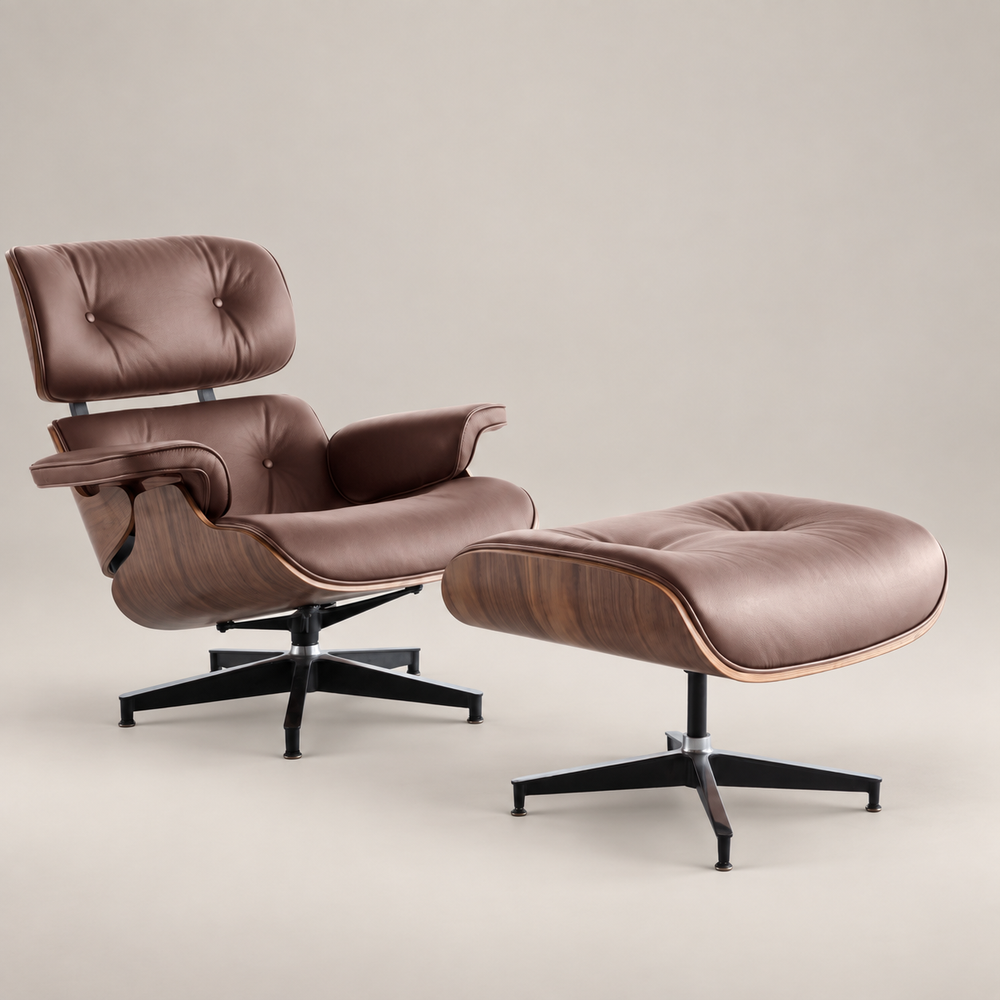 Buy Eames Lounge Chair & Ottoman – Walnut Wood | Dark Brown