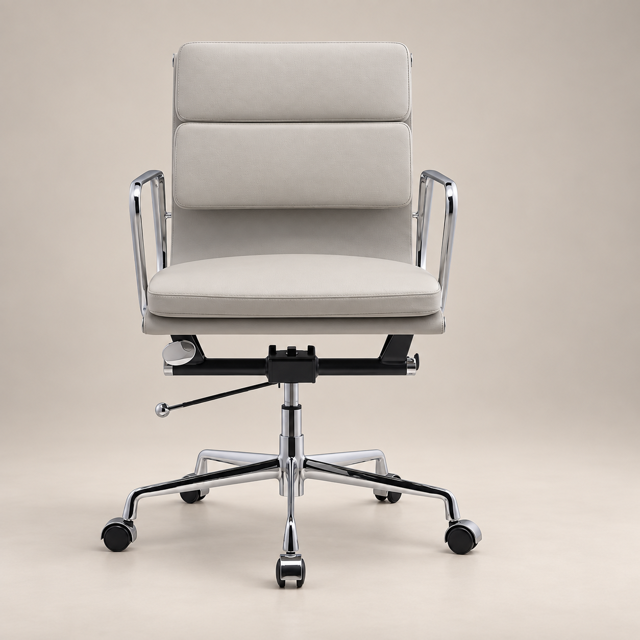 Eames Low Back Soft Pad Bureaustoel EA217 - Lichtgrijs