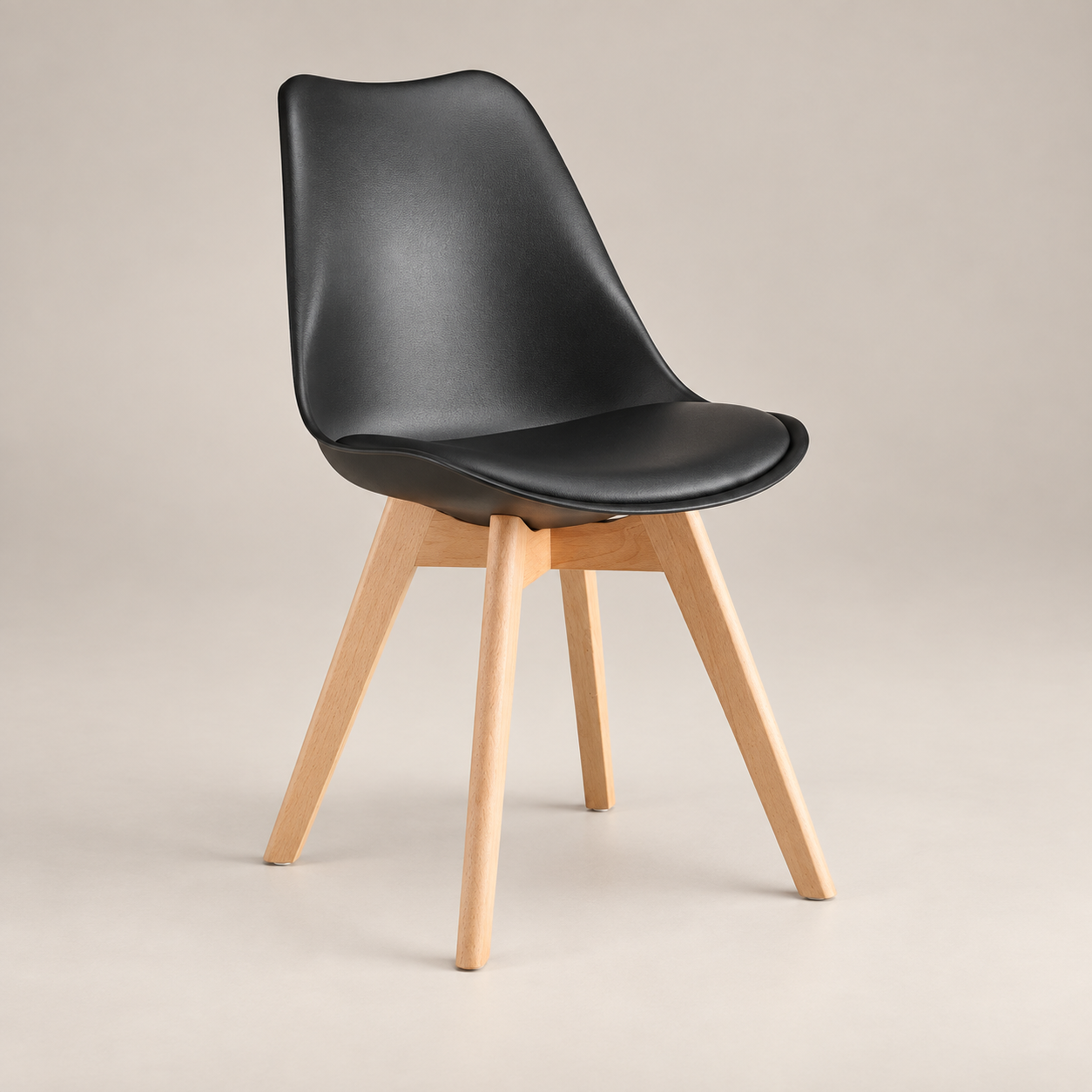 Moderne Tulip eetkamerstoel - Zwart | Strak design voor eigentijdse interieurs
