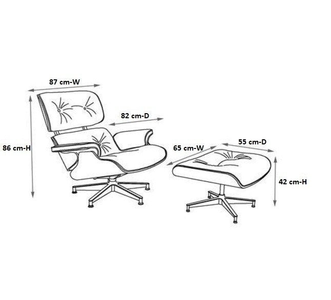 Eames All Black Lounge Chair & Ottoman  - Ebony Ash Wood | Black Leather