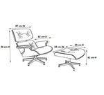 Eames Style Lounge Chair & Ottoman - Rosewood & Dark Brown Leather