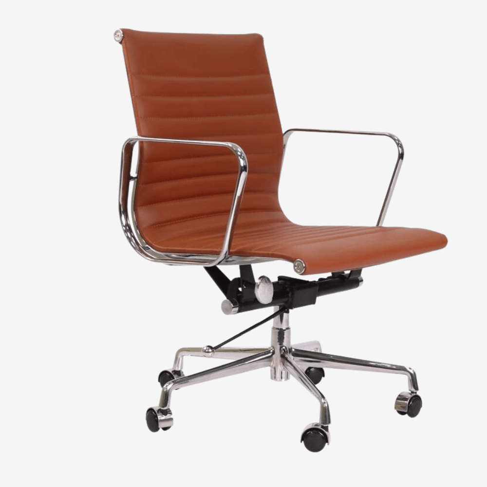 Eames Low Back Ribbed Office Chair EA117  – Dark Brown