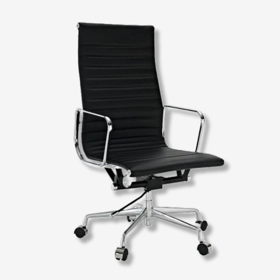 Eames High Back Ribbed Office Chair EA119  – Dark Brown