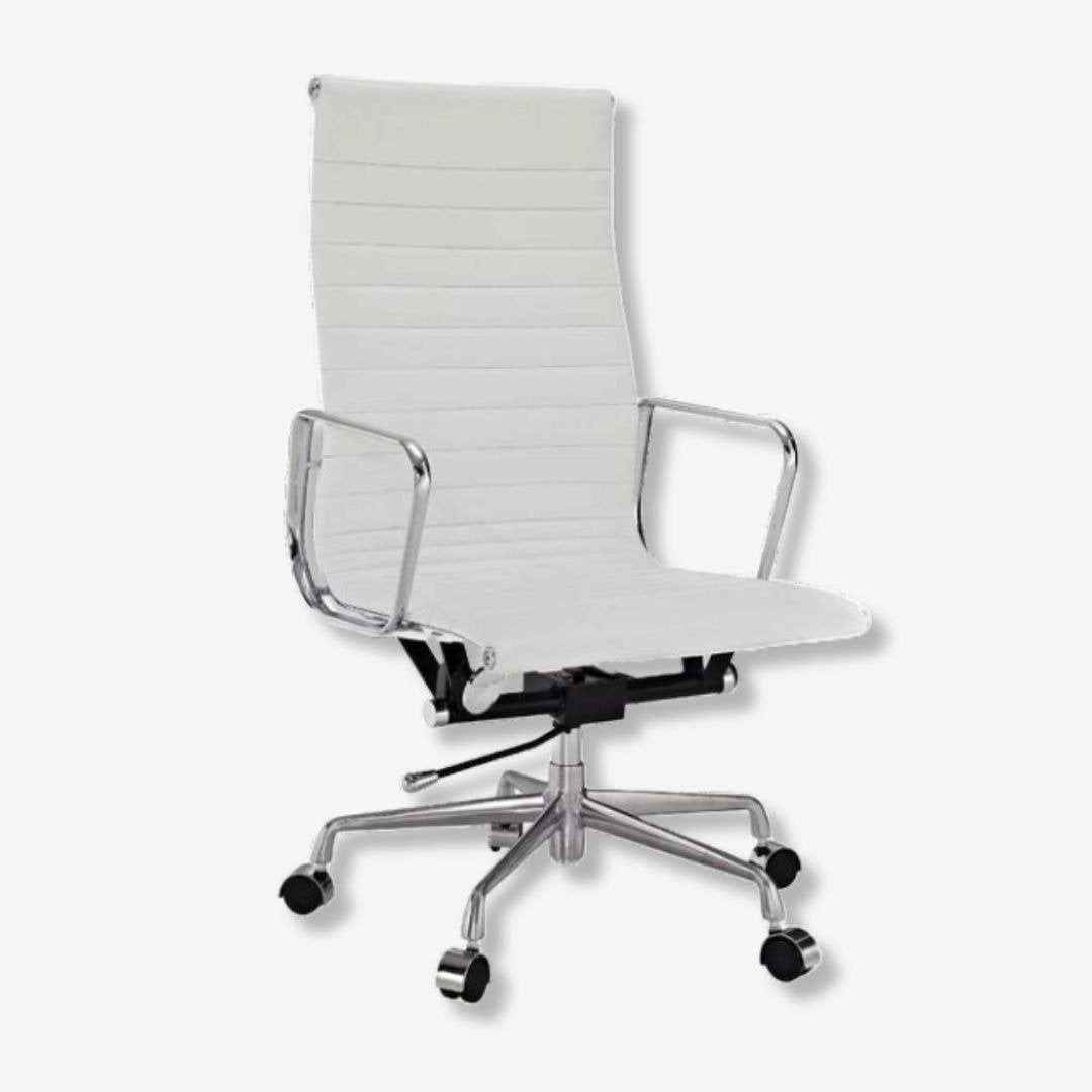 Eames High Back Ribbed Office Chair EA119  – Cream