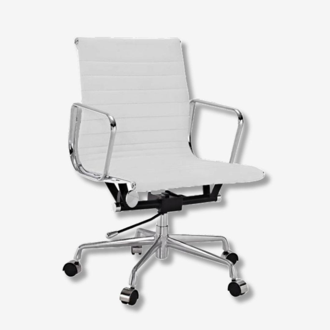 Eames Low Back Ribbed Office Chair EA117  – Cream
