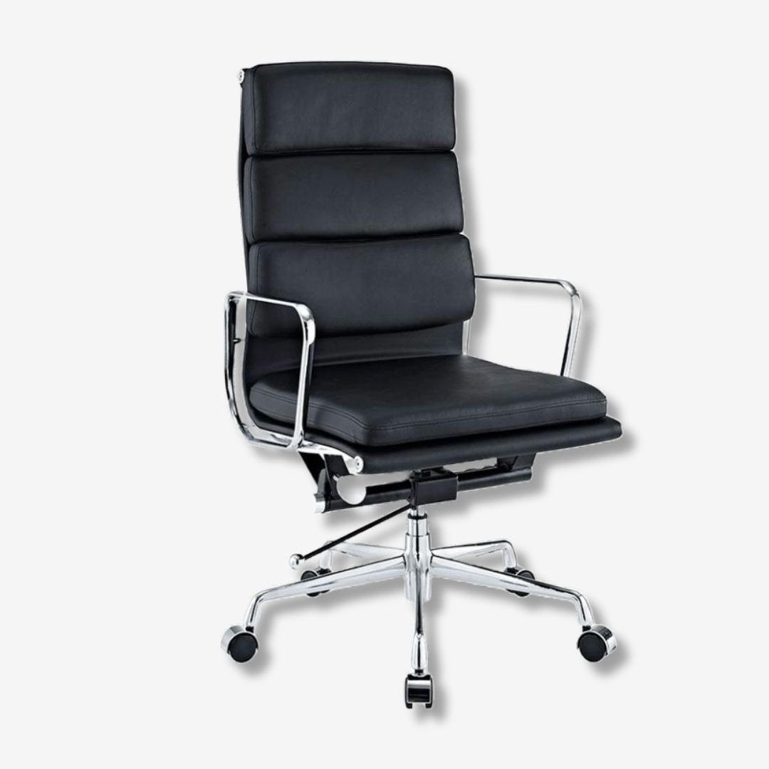 Black Office Chair: Eames Style Soft Pad EA 219