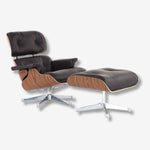 Eames Style Lounge Chair & Ottoman – Rosewood & White Leather
