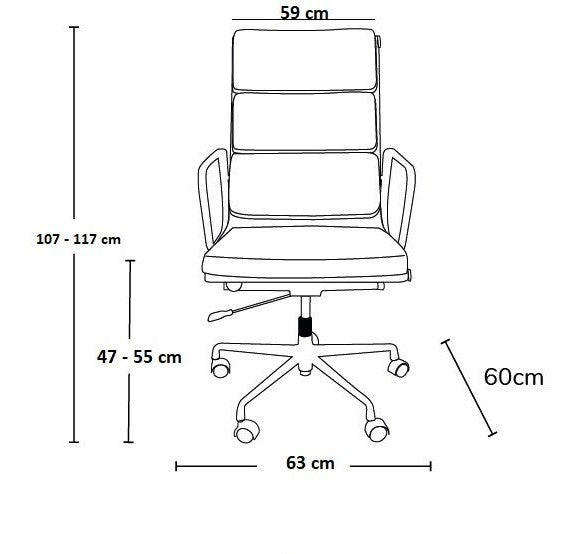 Black Office Chair: Eames Style Soft Pad EA 219