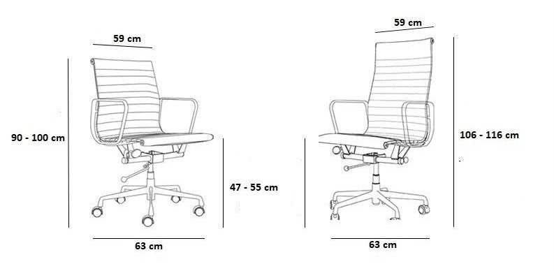 Eames High Back Ribbed Office Chair EA119 – White