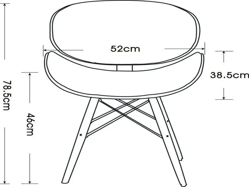 Eames Dining Side Chair - DSW Faux Leather | Black