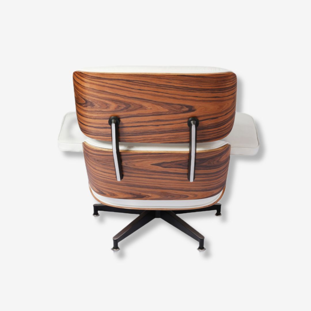 Charles Eames lounge chair and ottoman in rosewood white