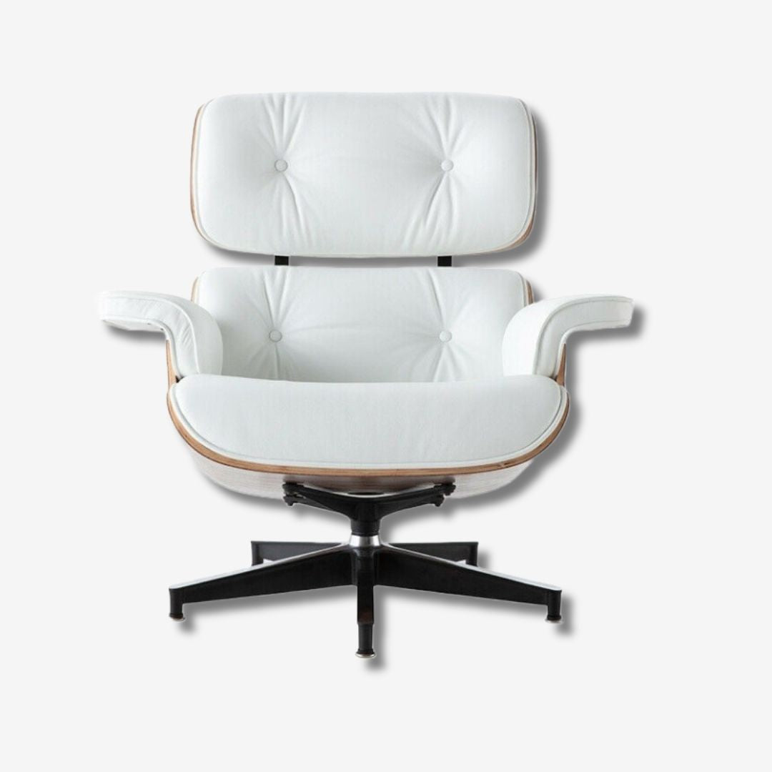 Eames Lounge Chair & Ottoman – Walnut Wood | White