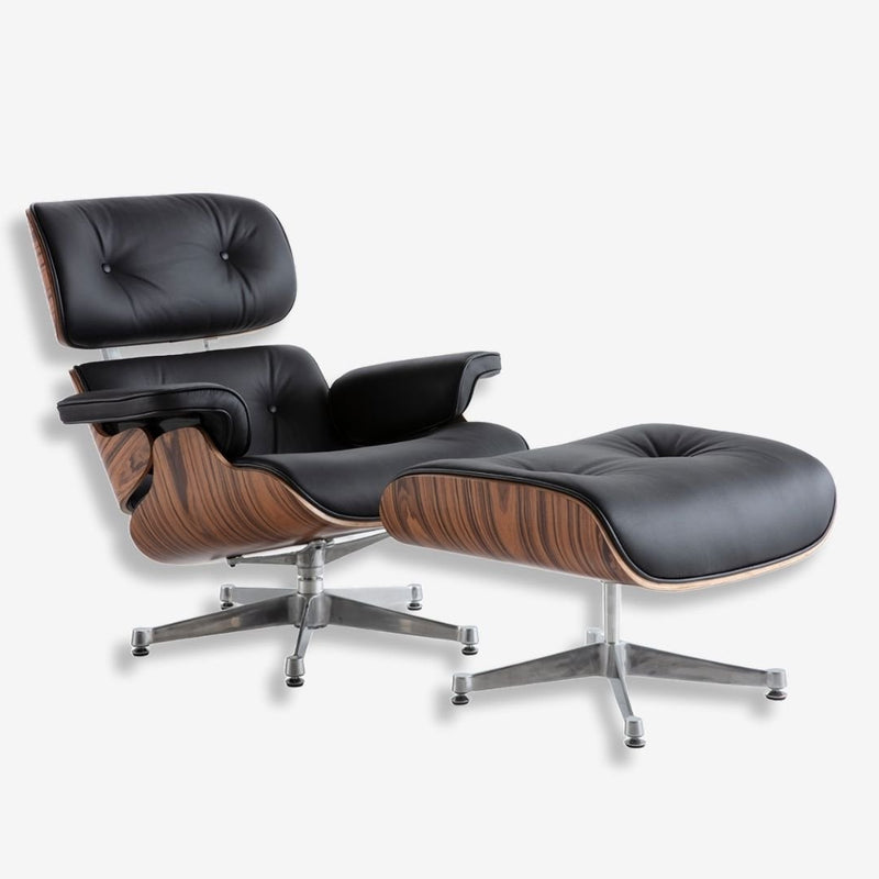 Eames Lounge Chair Replica: Rosewood & Black