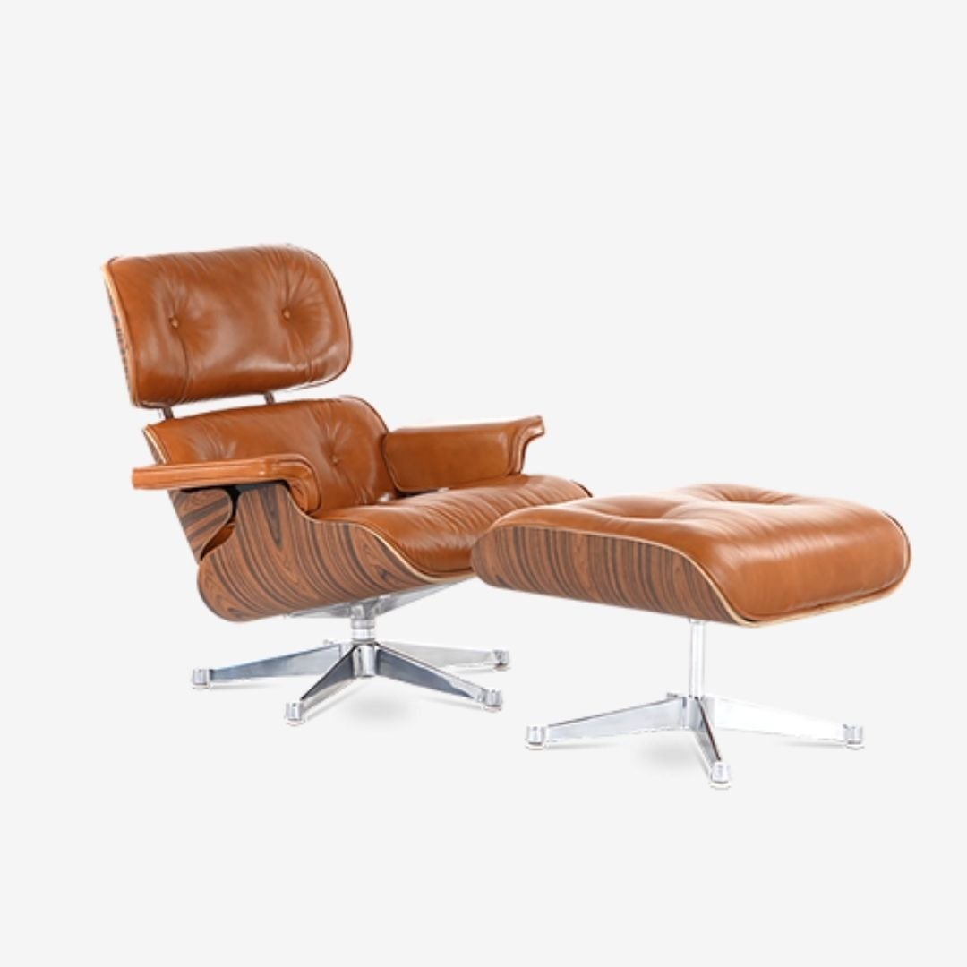 Eames Lounge Chair Replica: Rosewood & Brown