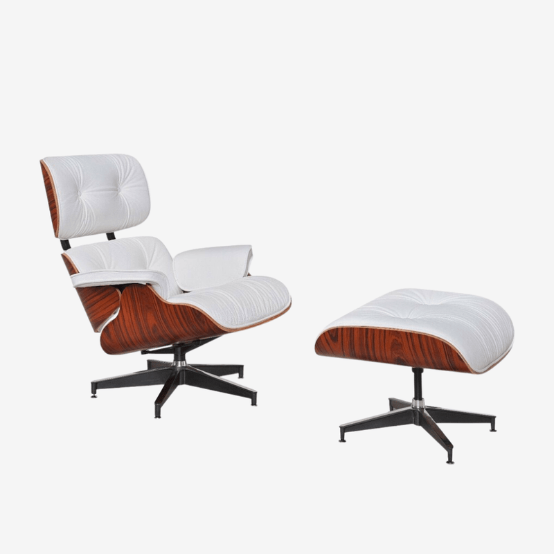 Eames Lounge Chair Replica: Rosewood & White