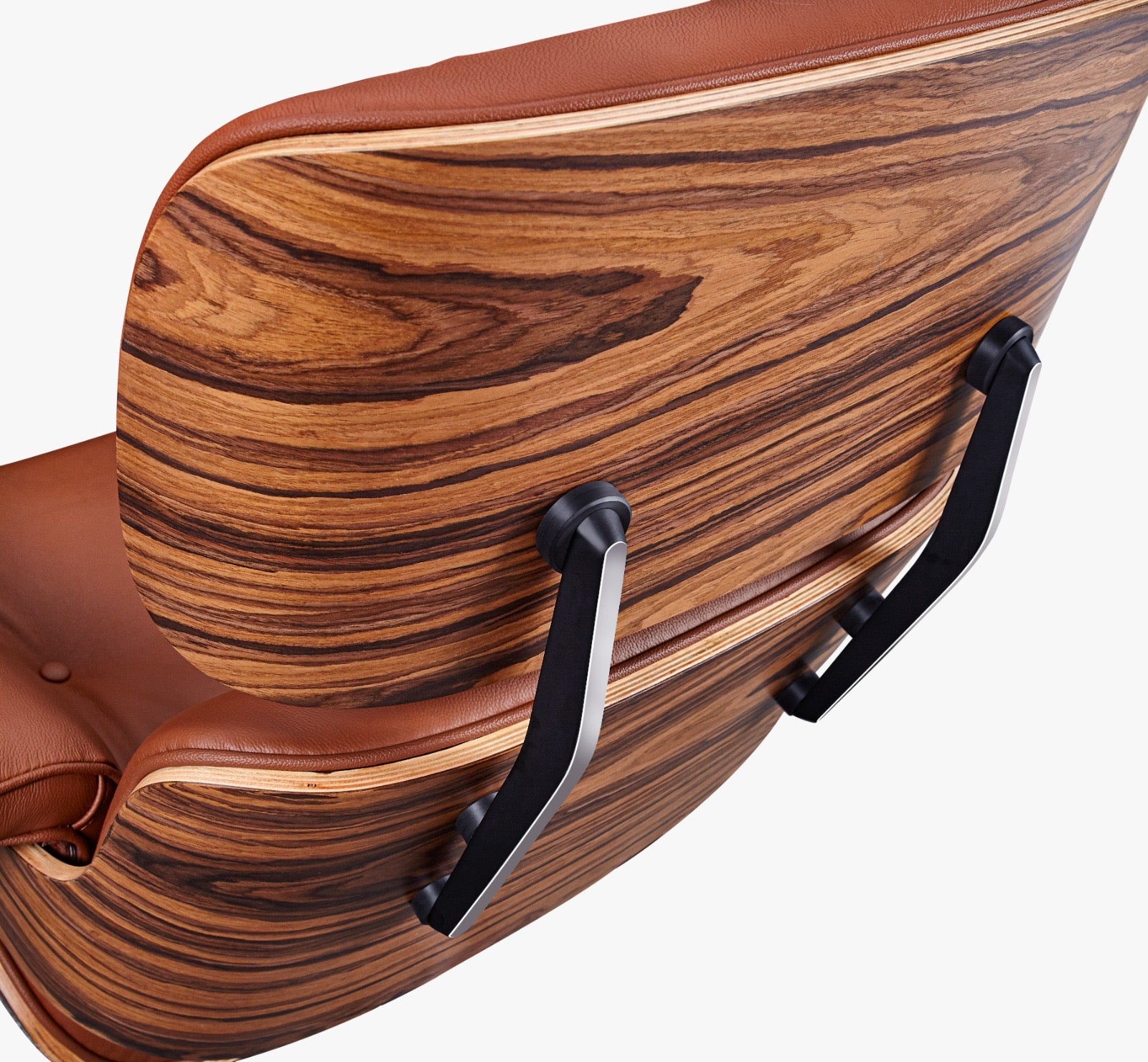 Eames Style Lounge Chair & Ottoman – Rosewood & Brown Leather