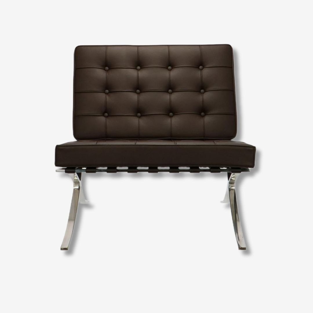 Mies Premium Barcelona Chair - Ivory Black Leather