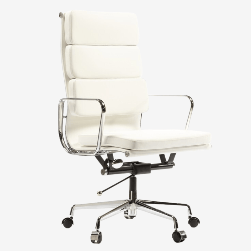 White Office Chair: Eames Style Soft Pad EA 219