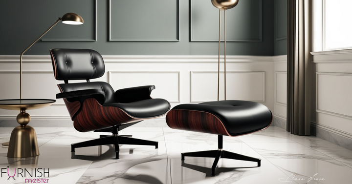 Eames Lounge Chair Rosewood Black Leather – UK Replica