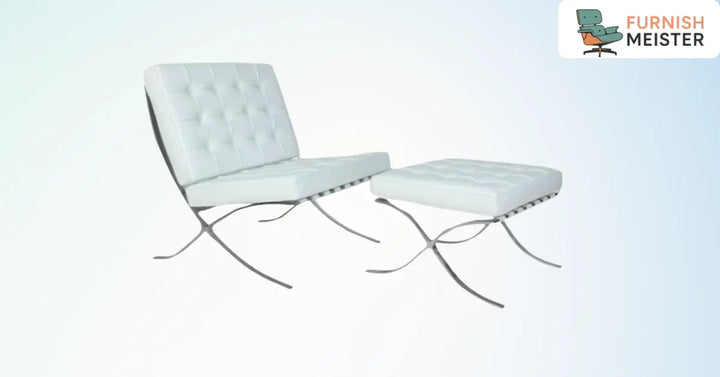 barcelona chair original white leather Knoll certified