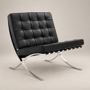 Buy Mies Premium Barcelona Chair Replica - Black Leather