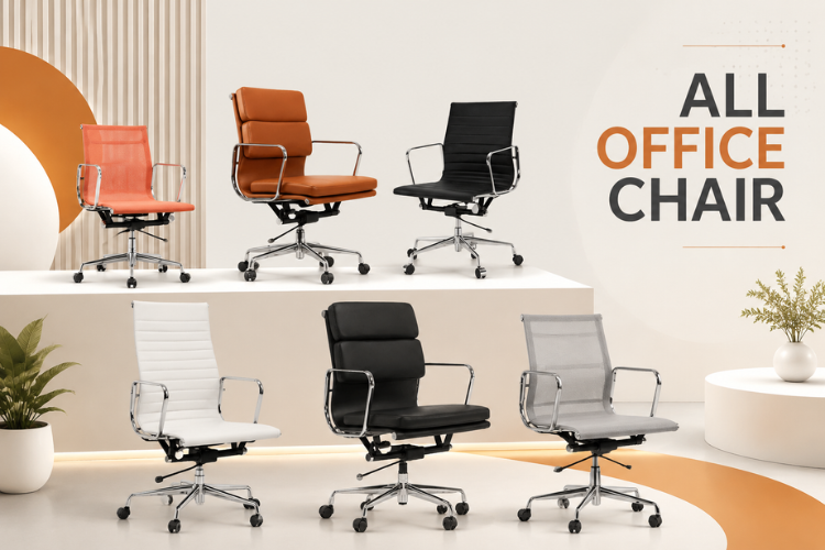 Soft Pad & Ribbed Eames Style Office Chairs| Furnish Meister