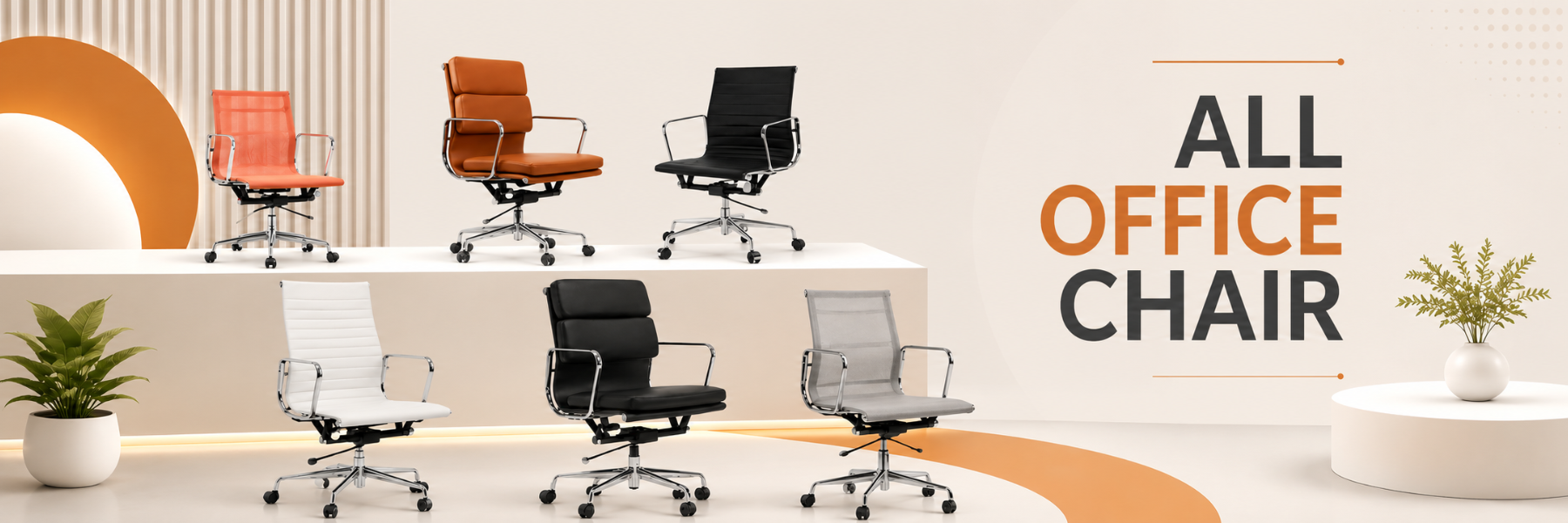 Soft Pad & Ribbed Eames Style Office Chairs| Furnish Meister