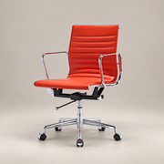 Eames Bürostuhl mit niedriger Rückenlehne und geripptem Design EA117 – Orange