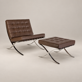 Mies Barcelona Pavillon Stuhl mit Fußstütze | Dunkelbraun