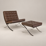 Buy Mies Barcelona Pavilion Chair with Footrest | Chocolate Brown