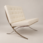 Cadeira Barcelona Premium Mies - Pele Branco Marfim