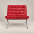 Buy Mies Barcelona Chair with Footrest - Statement Red Leather