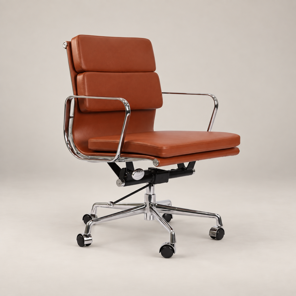 Eames Low Back Soft Pad Bureaustoel EA217 - Bruinbruin