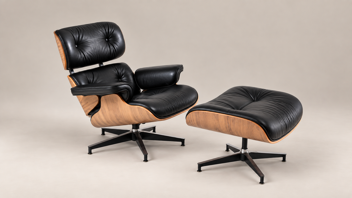 Buy Best Eames Lounge Chair & Ottoman - Ash Wood | Black