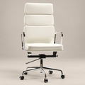 Eames Bürostuhl mit hoher Rückenlehne und weicher Polsterung EA219 - Weiß