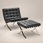 Buy Best Mies Barcelona Pavilion Chair with Footrest | Black