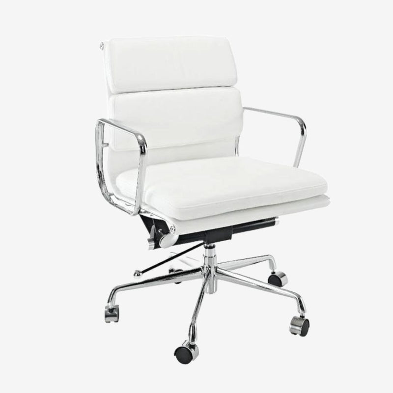 Eames Low Back Soft Pad Bureaustoel EA217 - Wit