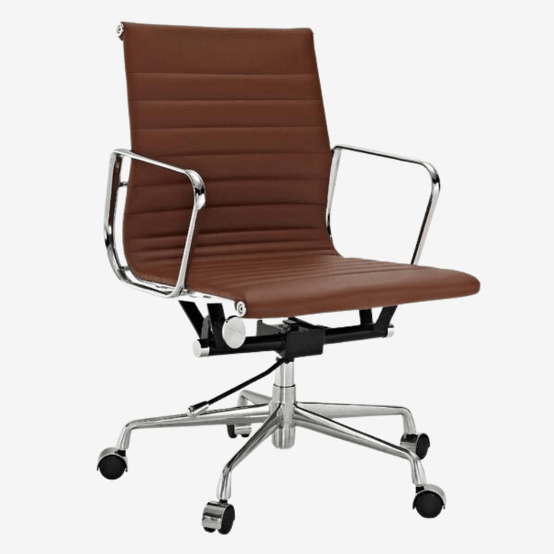 Eames Low Back Ribbed Office Chair EA117 – Donkerbruin