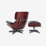 Eames Lounge Chair and Ottoman - Dark Rosewood & Black Leather