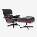 Eames Lounge Chair and Ottoman - Dark Rosewood & Black Leather