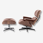 Eames Mid-Century Lounge Chair & Ottoman – Walnut Wood & Black Leather