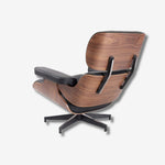 Eames Mid-Century Lounge Chair & Ottoman – Walnut Wood & Black Leather