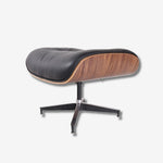 Eames Mid-Century Lounge Chair & Ottoman – Walnut Wood & Black Leather