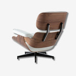 Eames Mid-Century Lounge Chair & Ottoman – Walnut Wood & Black Leather