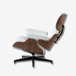 Eames Mid-Century Lounge Chair & Ottoman – Walnut Wood & Black Leather