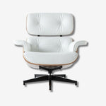 Eames Mid-Century Lounge Chair & Ottoman – Walnut Wood & Black Leather