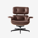Eames Mid-Century Lounge Chair & Ottoman – Walnut Wood & Black Leather